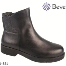 bota de montar de vaquero ancho de cuero negro